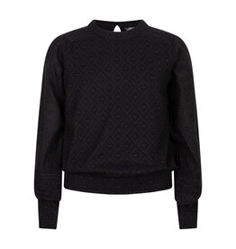 Indian Blue Jeans Lace Smock Shirt Longsleeve Black