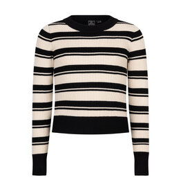 Indian Blue Jeans Striped Knitwear Cropped Black