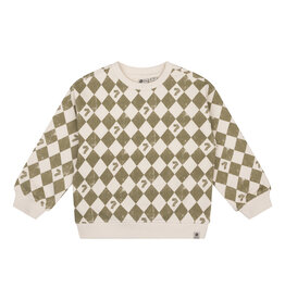 Daily7 Sweater Oversized Allover Print Sandshell W24