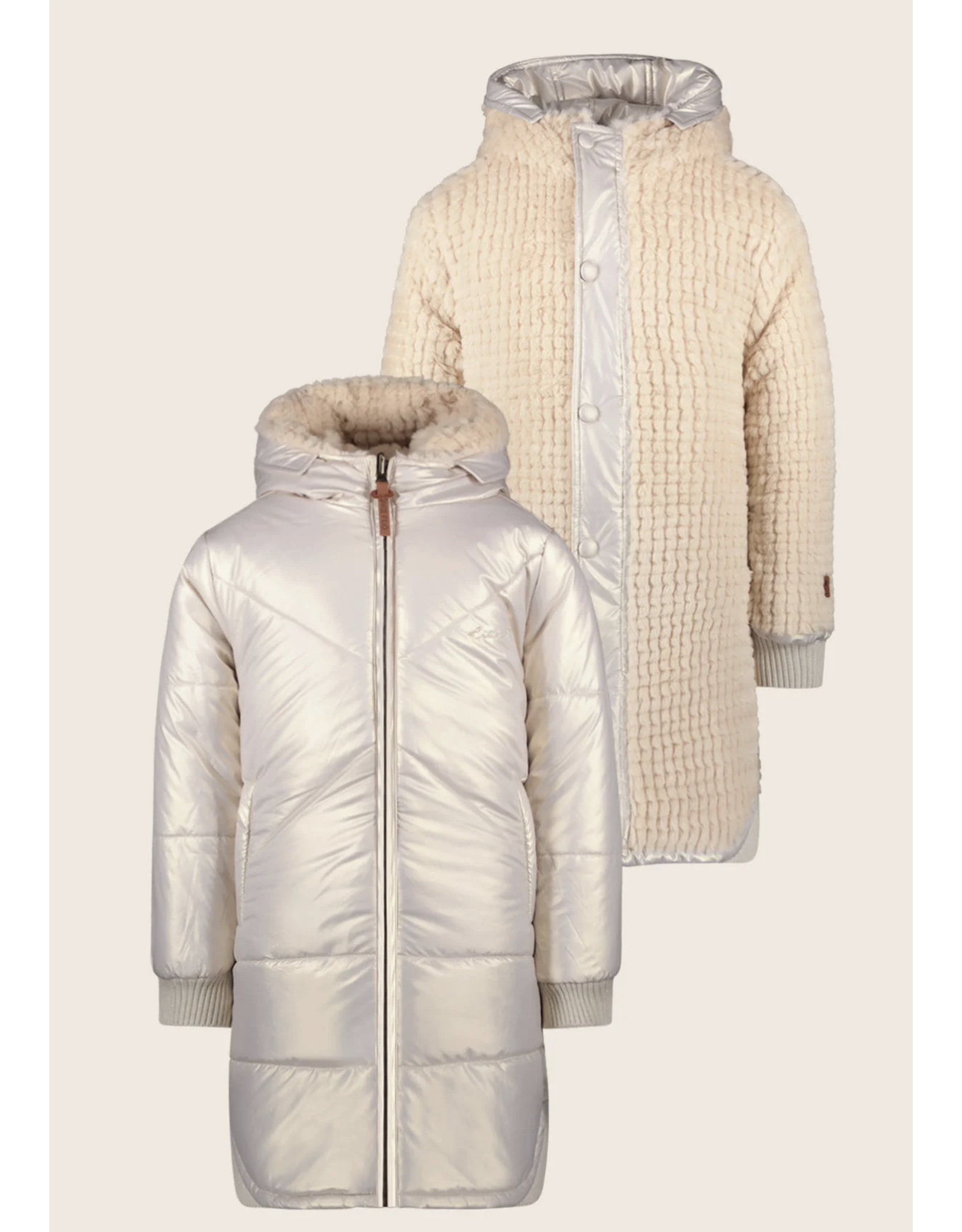 Like Flo Ariana Flo girls reversible hooded long jacket Metallic lt. Gold