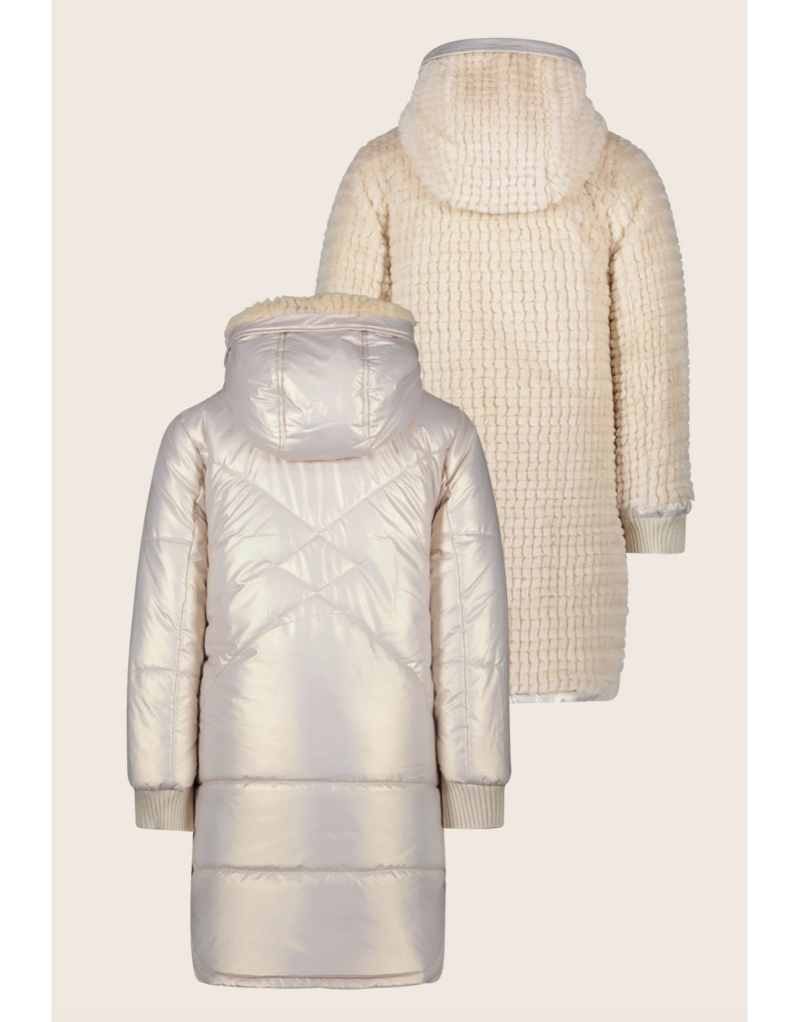 Like Flo Ariana Flo girls reversible hooded long jacket Metallic lt. Gold