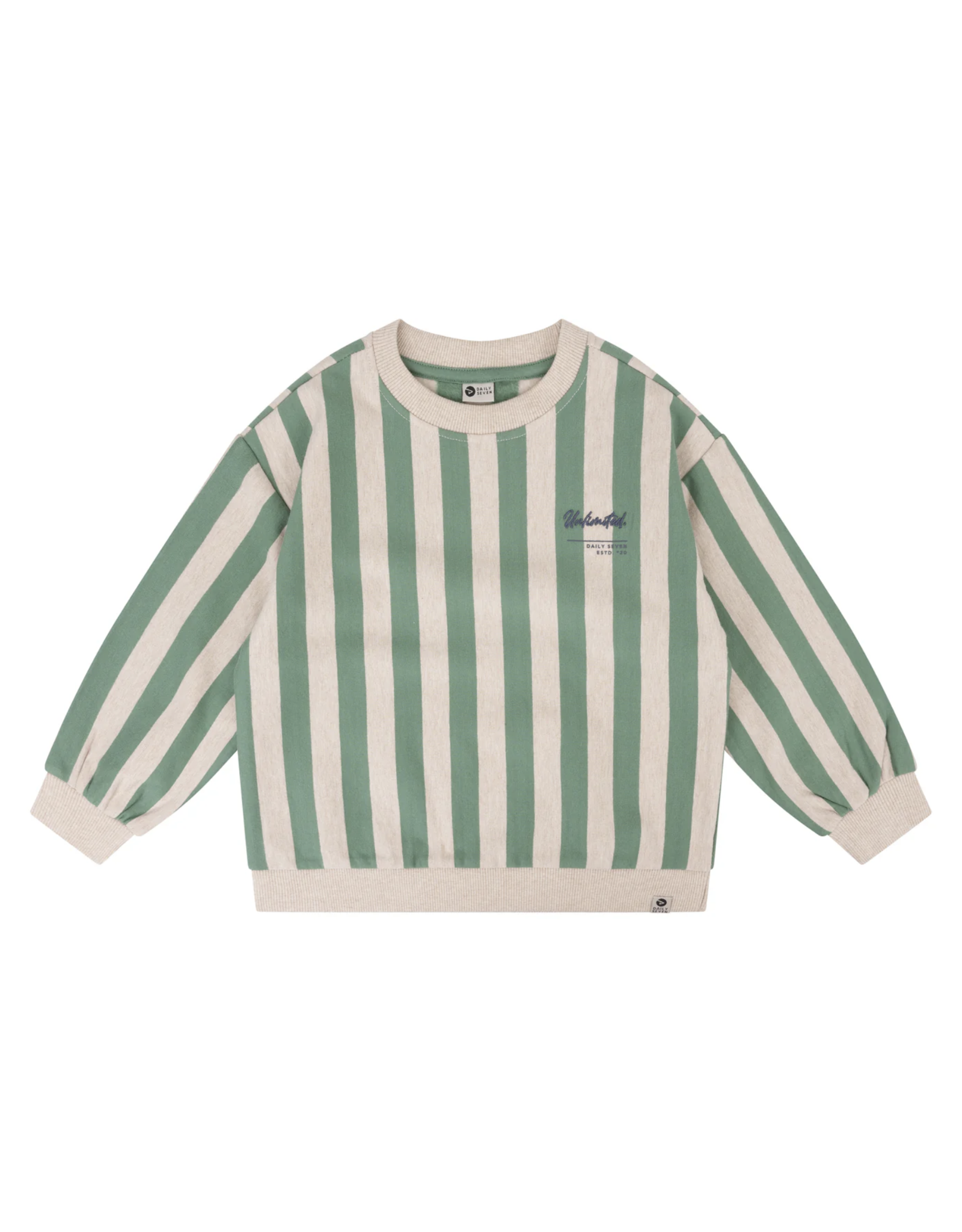 Daily7 Sweater Oversized Stripe Slate Green W24