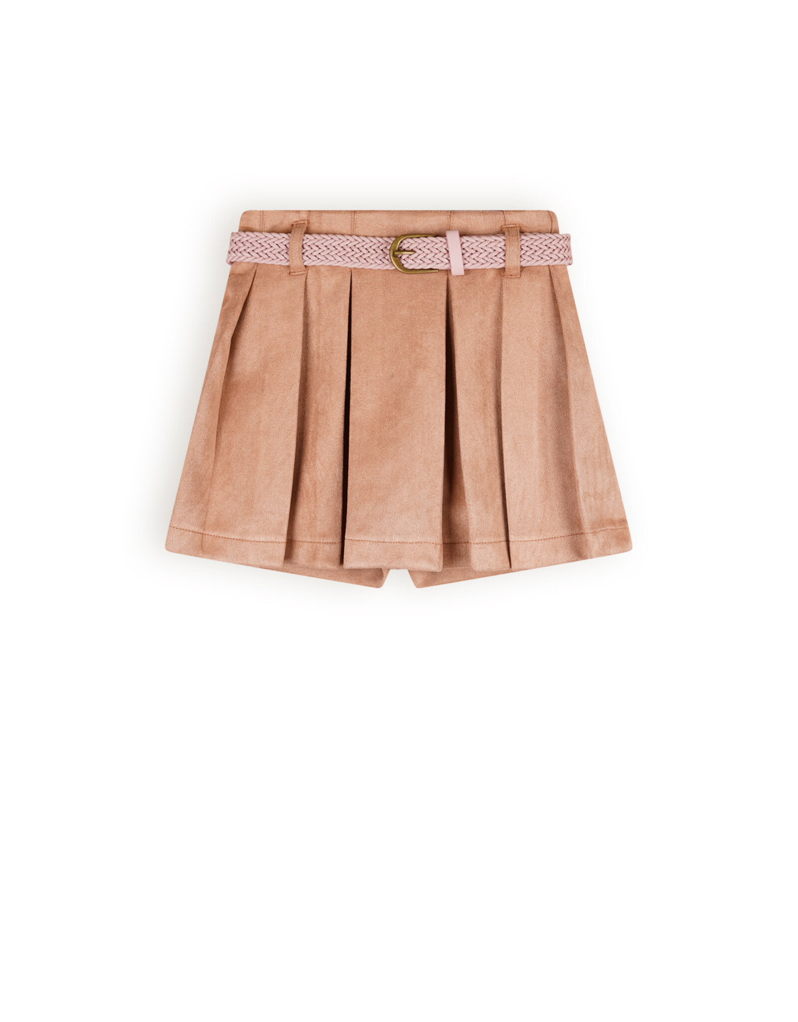 Nono Sella suede skort with belt Taupe