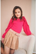 Nono Sella suede skort with belt Taupe