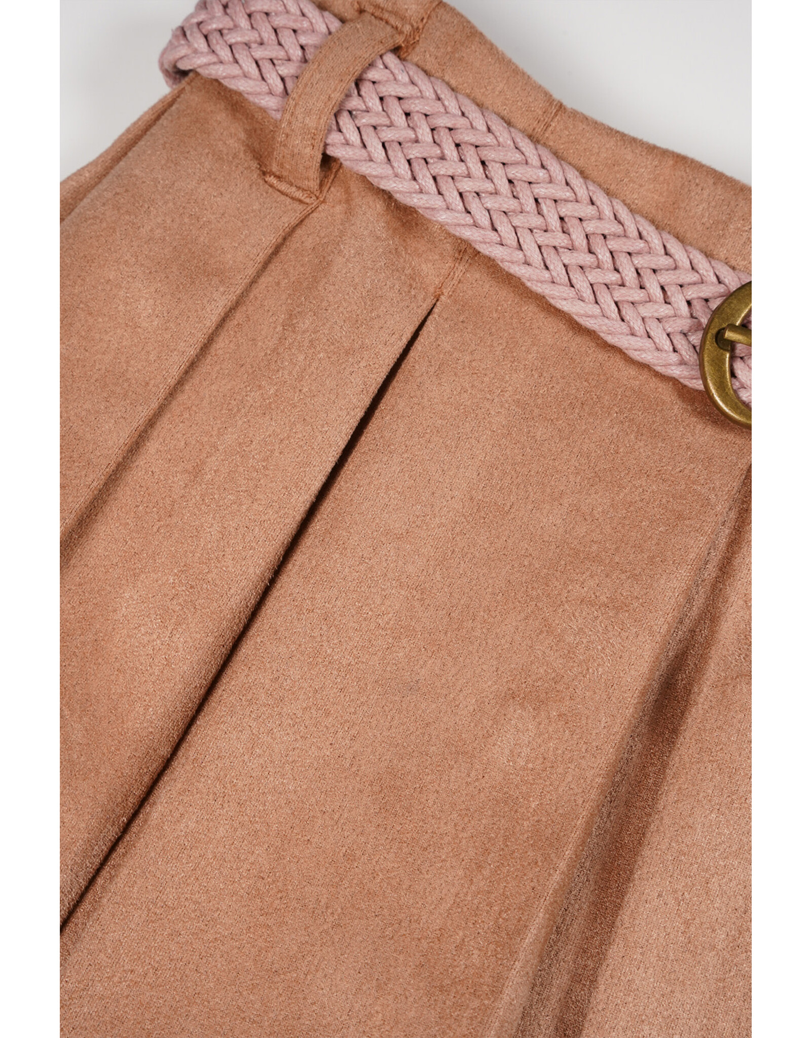 Nono Sella suede skort with belt Taupe