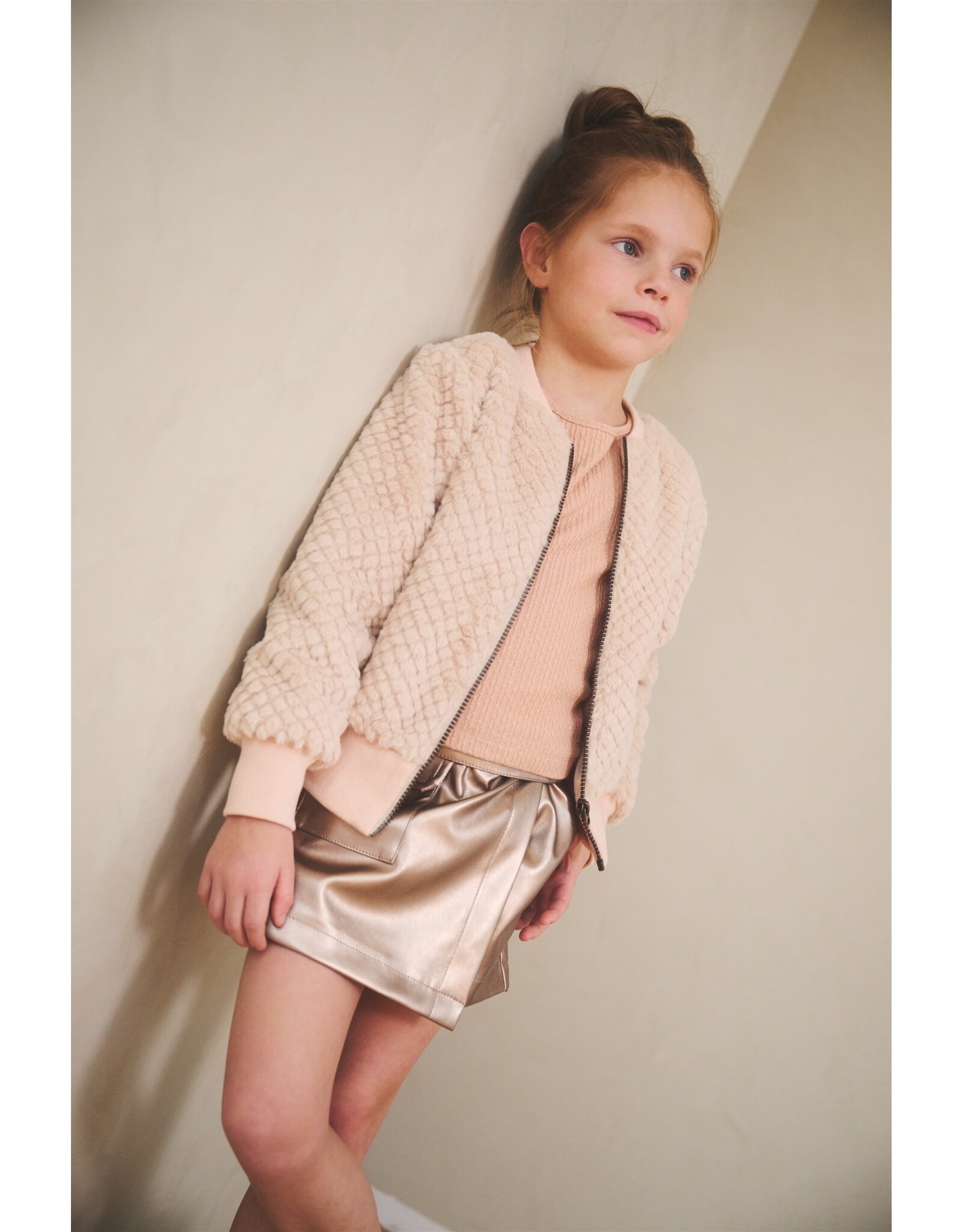 Nono Simona coated bronze skort Sand Blush