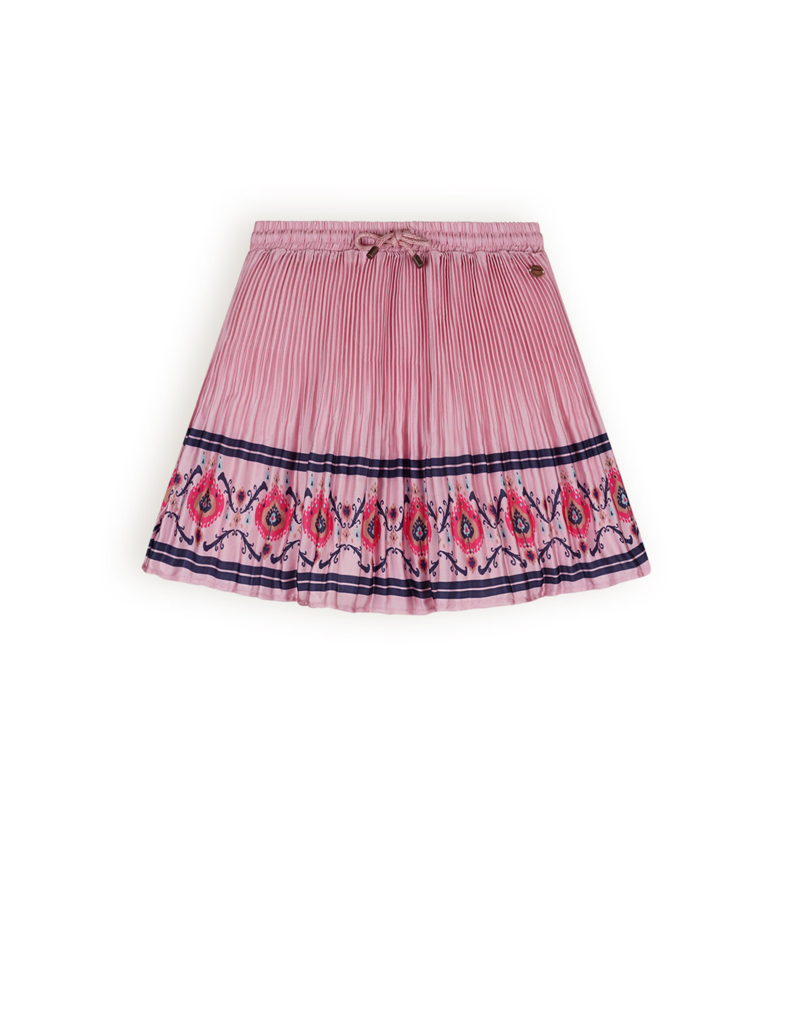 Nono Nulan plissee satin skirt with border print Vintage Rose