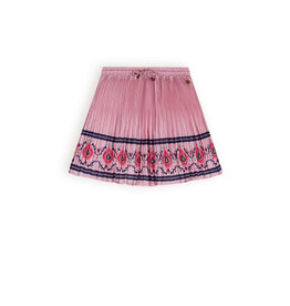 Nono Nulan plissee satin skirt with border print Vintage Rose