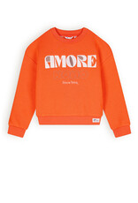 Nono Konono logo sweater in soft furry sweat Flame Red