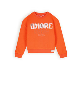 Nono Konono logo sweater in soft furry sweat Flame Red