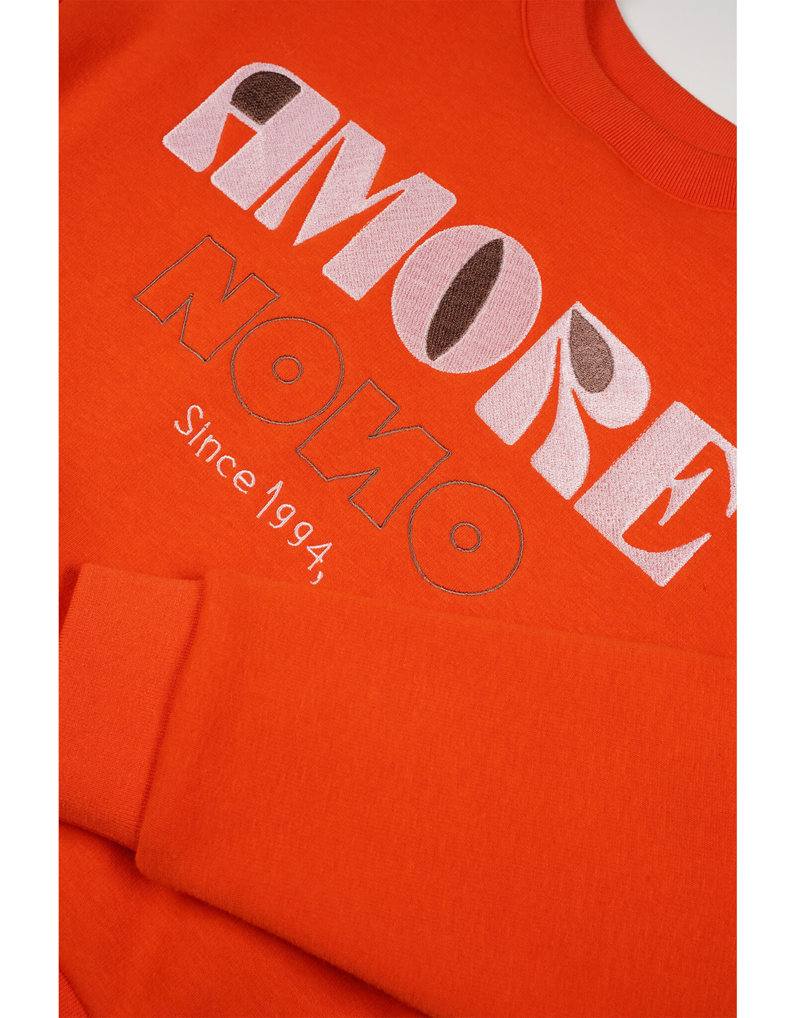 Nono Konono logo sweater in soft furry sweat Flame Red