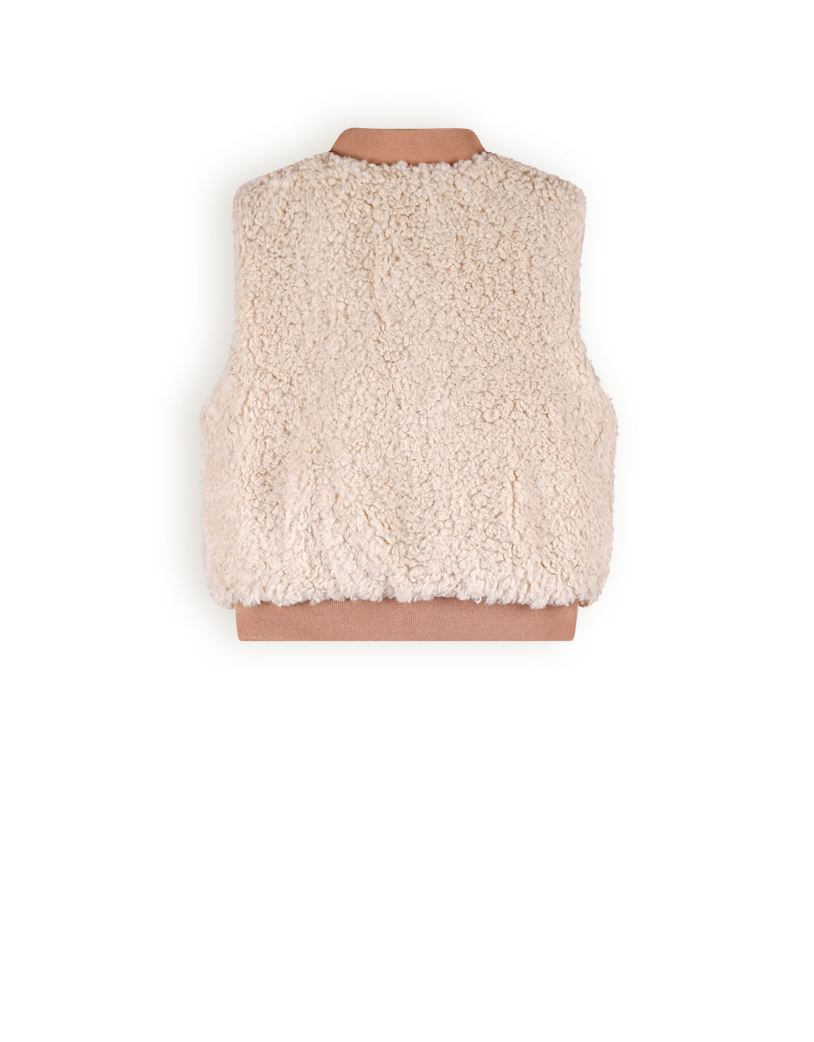 Nono Kenna reversible furry spencer with zipper Taupe