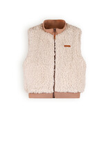 Nono Kenna reversible furry spencer with zipper Taupe