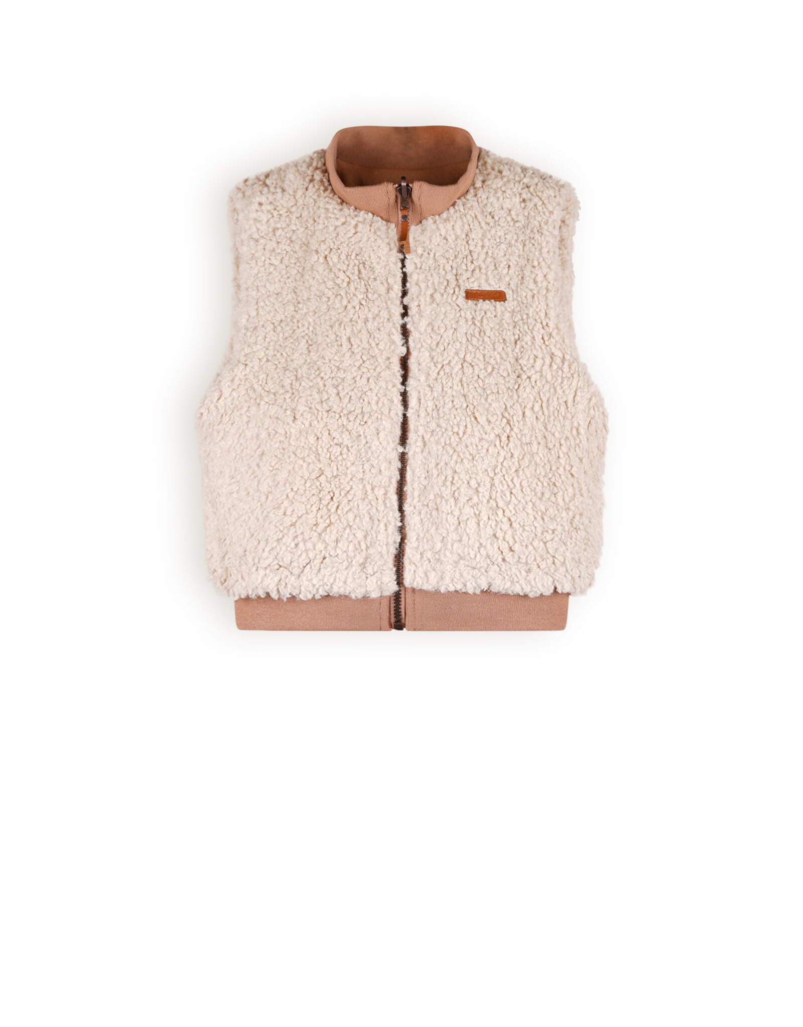 Nono Kenna reversible furry spencer with zipper Taupe