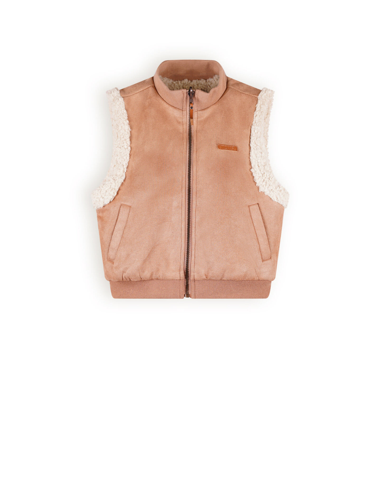 Nono Kenna reversible furry spencer with zipper Taupe