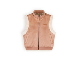 Nono Kenna reversible furry spencer with zipper Taupe