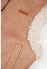 Nono Kenna reversible furry spencer with zipper Taupe