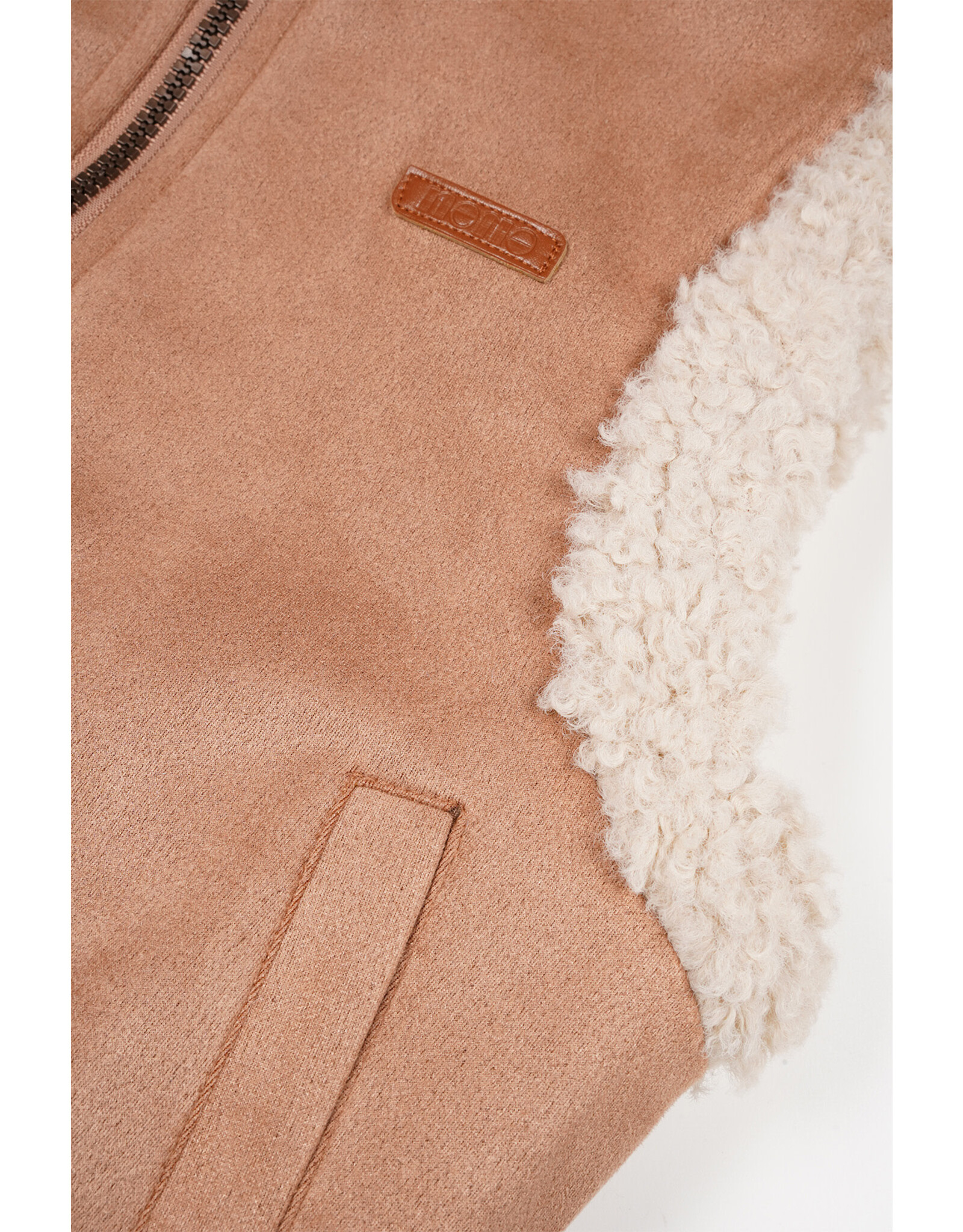 Nono Kenna reversible furry spencer with zipper Taupe