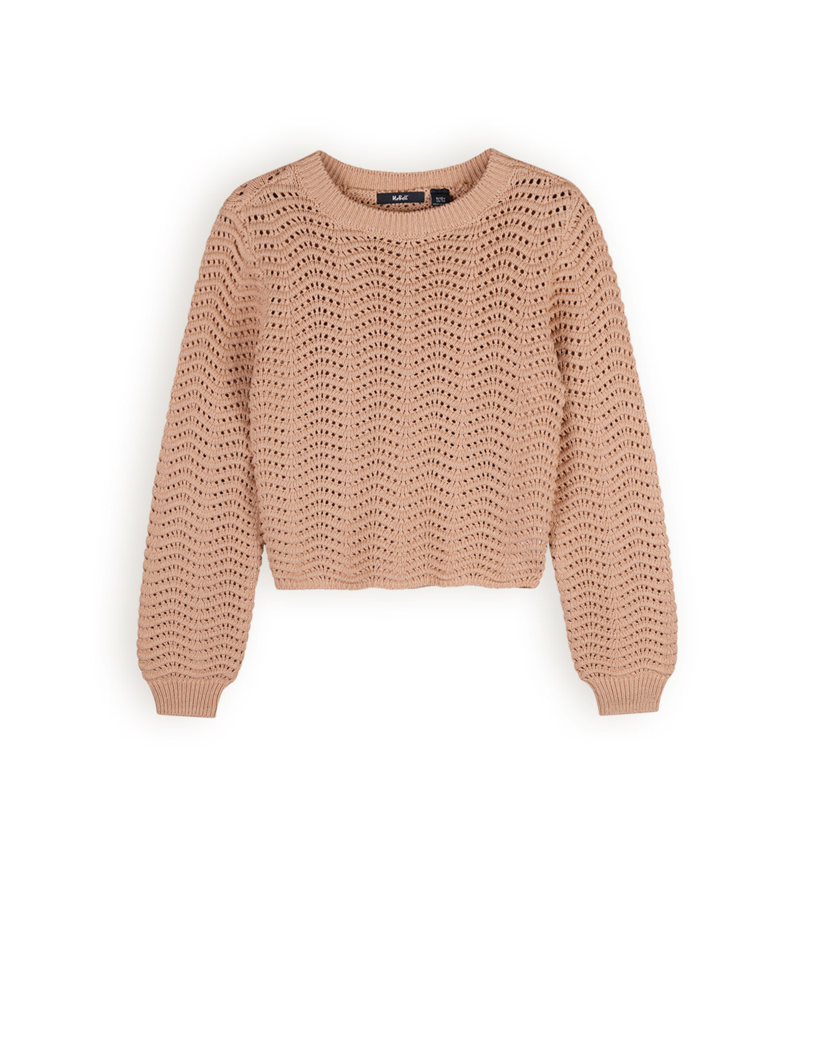 Nobell Kela wave pattern knitted sweater Pearled Ivory