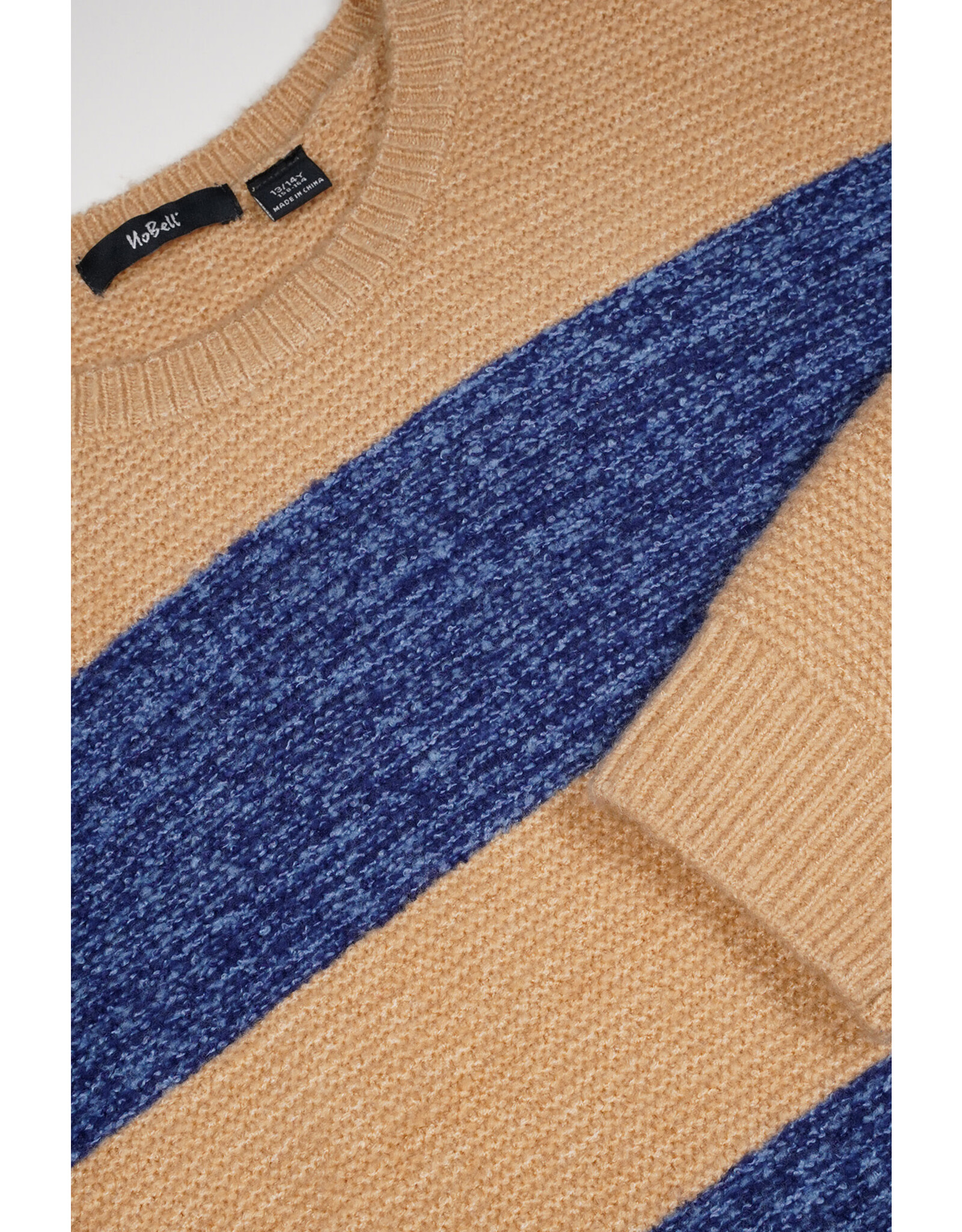 Nobell Kessy knitted colorblock croppepd sweater Ensign Blue