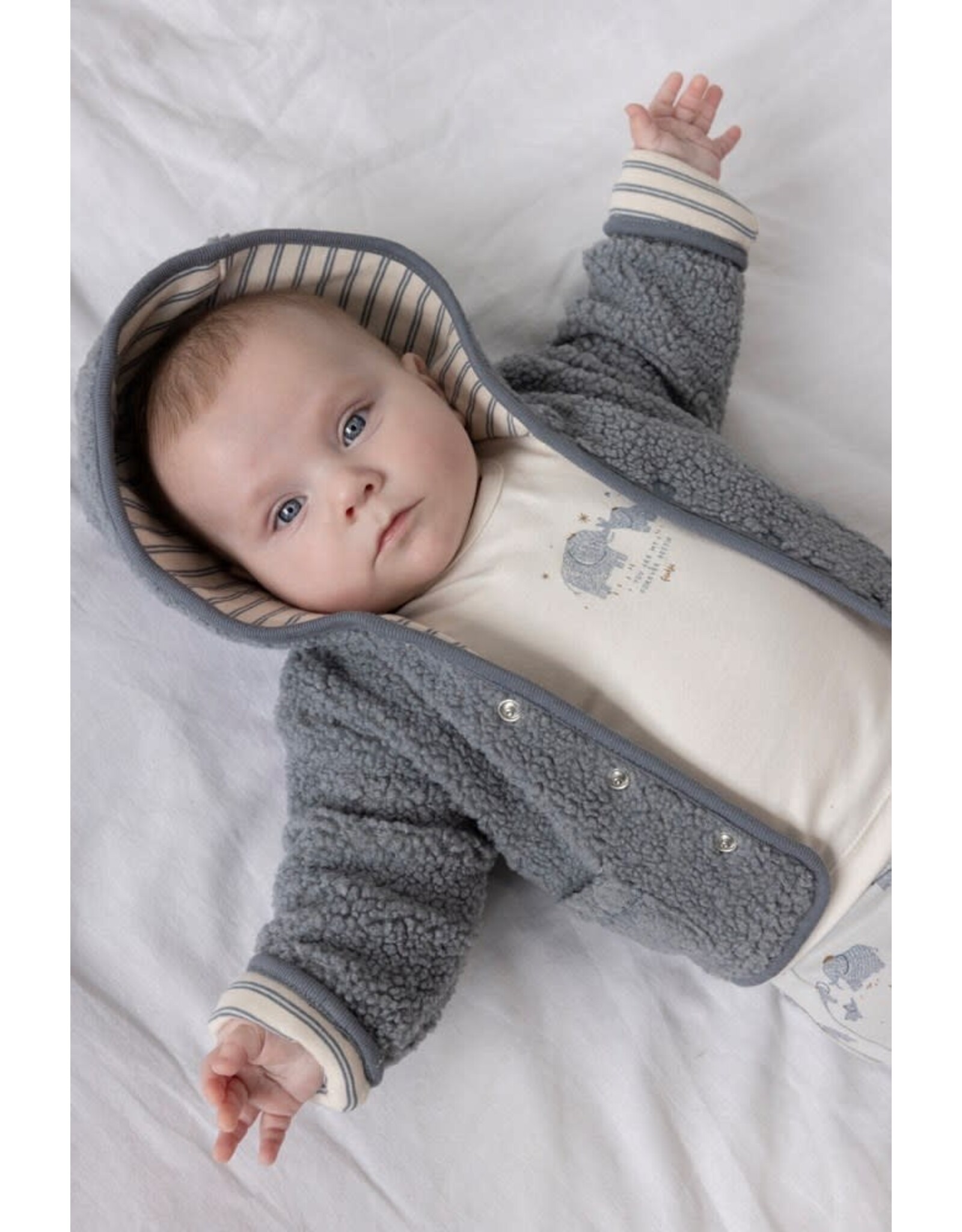 Feetje Bouclé omkeerbaar jasje met capuchon - Forever Bestie Blauw 56