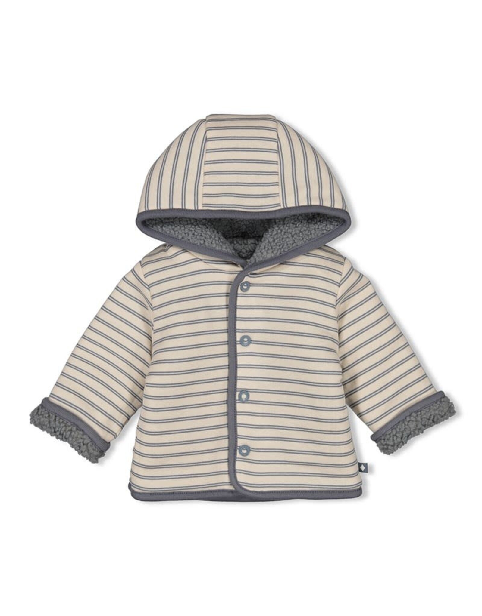 Feetje Bouclé omkeerbaar jasje met capuchon - Forever Bestie Blauw 56