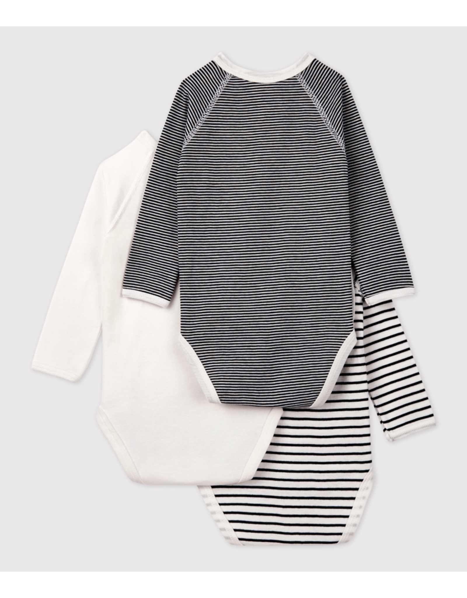 Petit Bateau 3 BODIES NAISS ML mix  varianN46