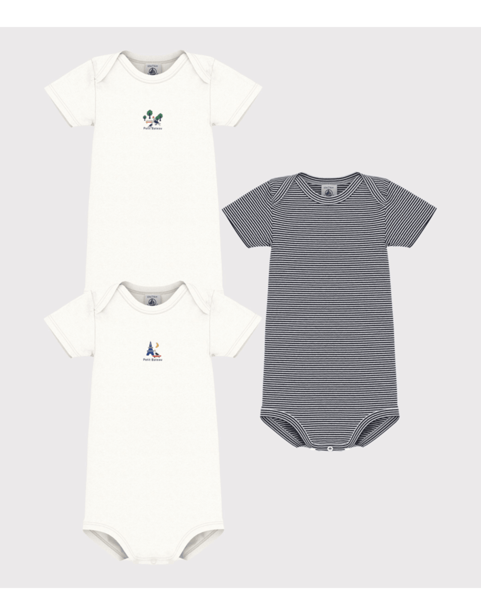 Petit Bateau 3 BODIES US MC  u    varian3M