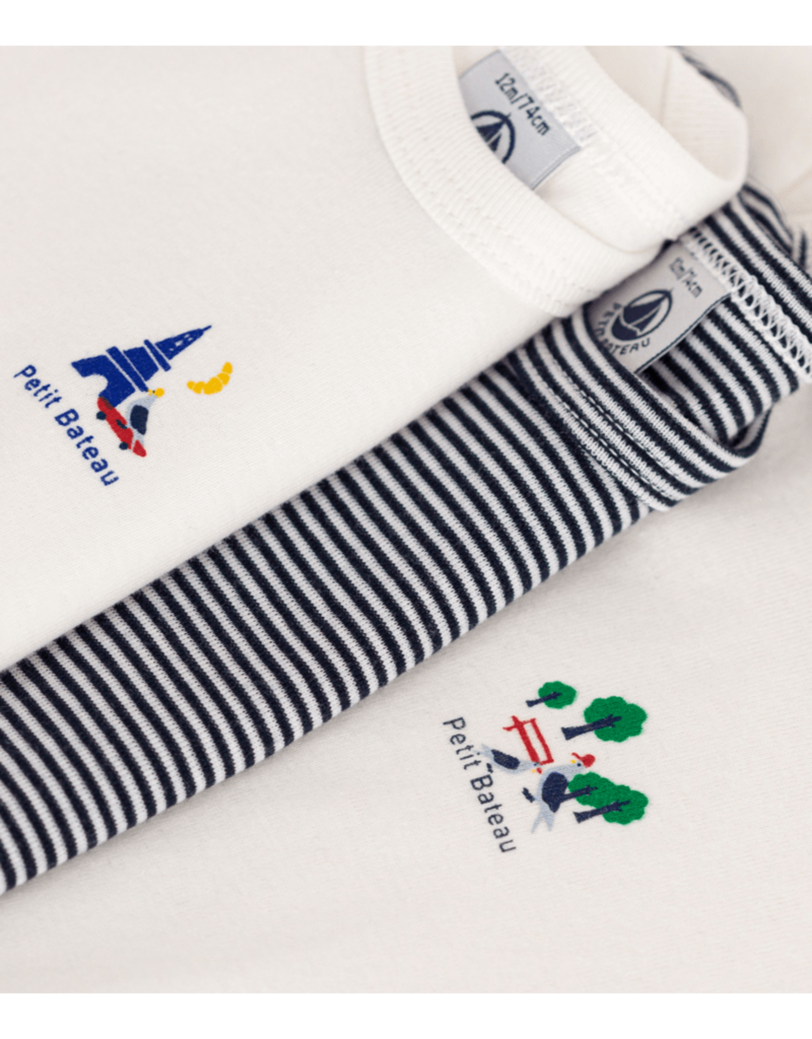 Petit Bateau 3 BODIES US MC  u    varian3M