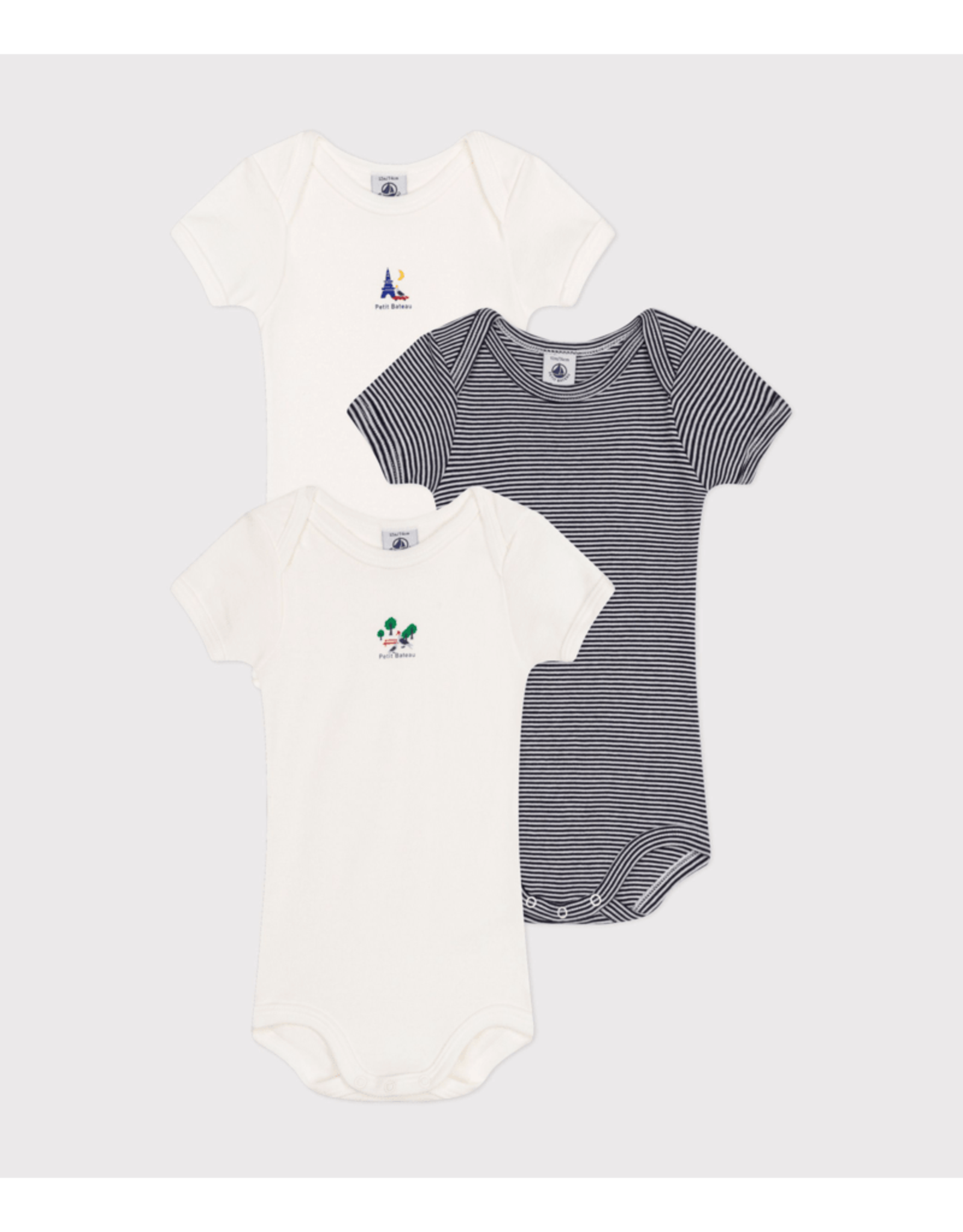 Petit Bateau 3 BODIES US MC  u   varian12M