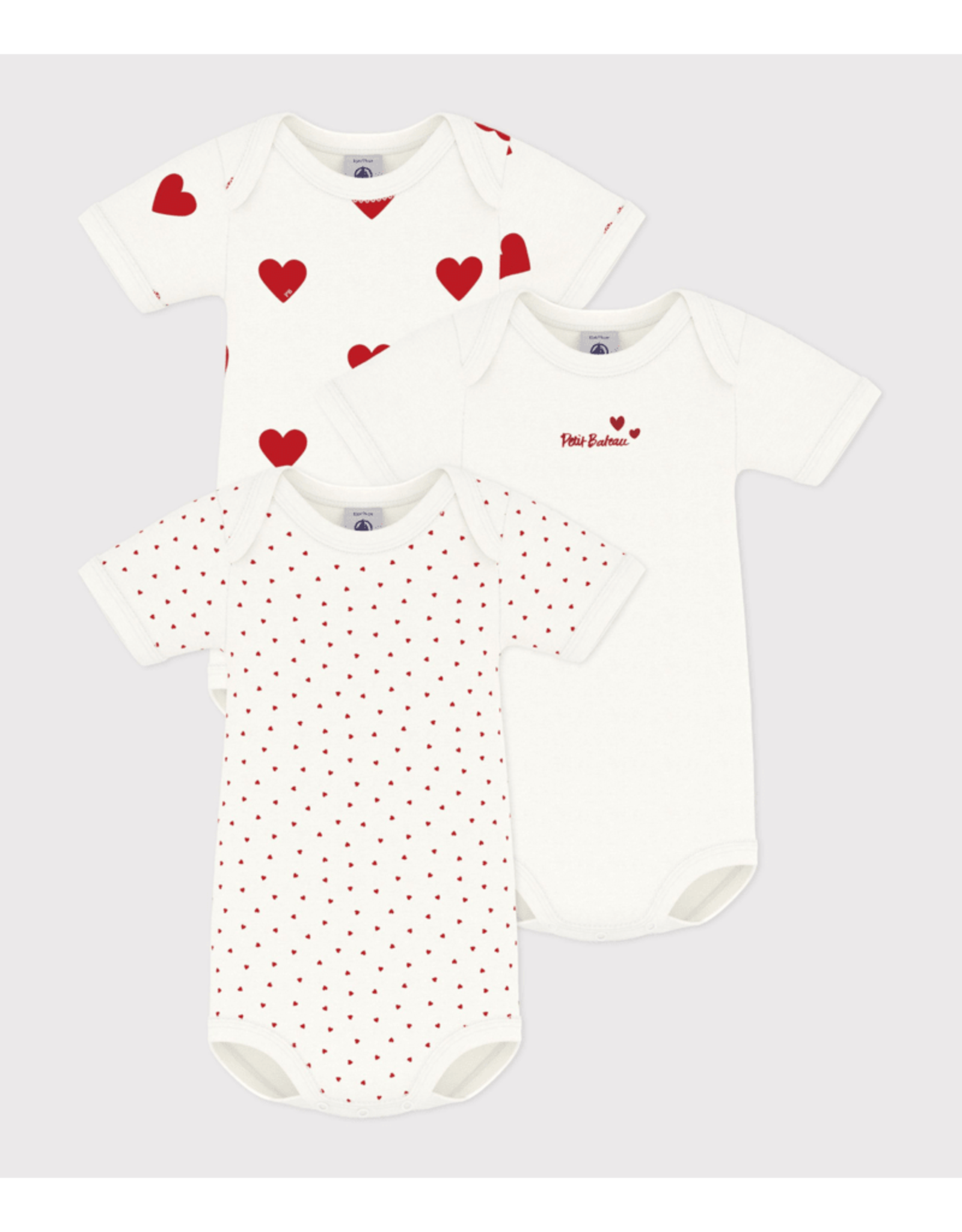 Petit Bateau 3 BODIES US MC hart      varian24M