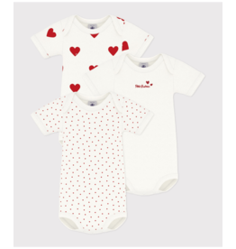 Petit Bateau 3 BODIES US MC hart      varian24M