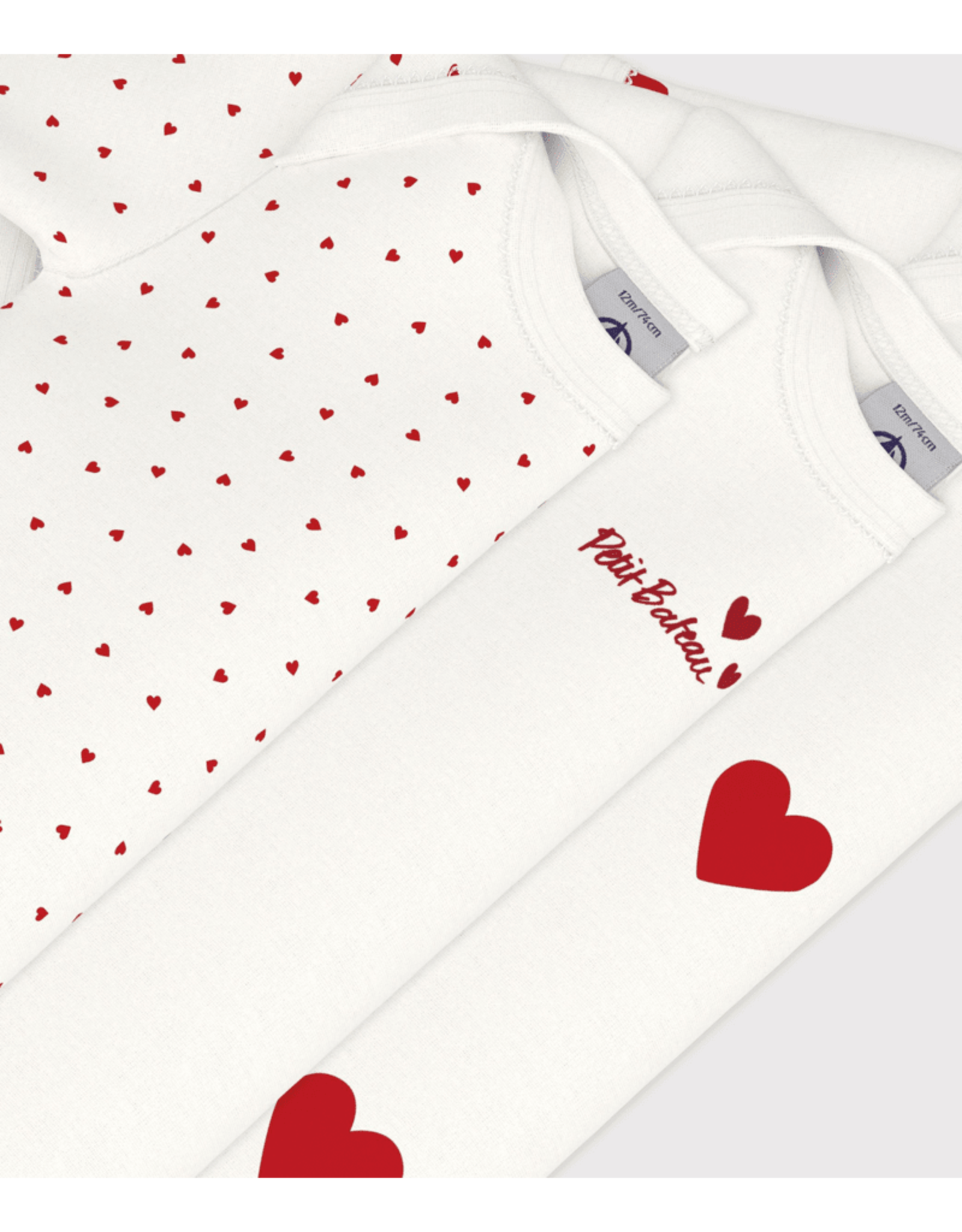 Petit Bateau 3 BODIES US MC hart      varian24M