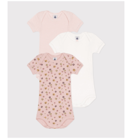 Petit Bateau 3 BODIES US MC roze     varian24M