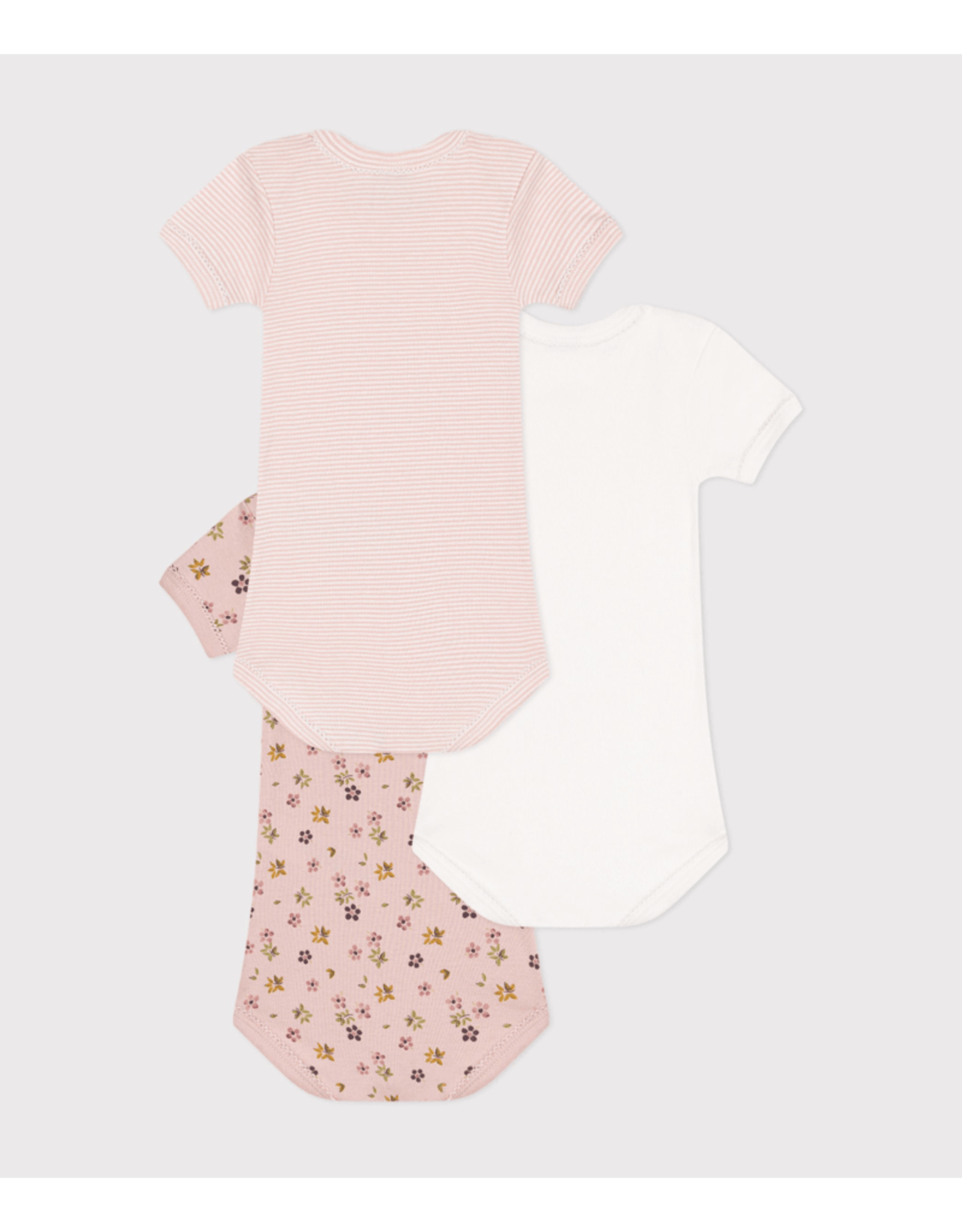 Petit Bateau 3 BODIES US MC roze     varian24M