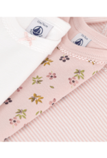 Petit Bateau 3 BODIES US MC roze     varian24M