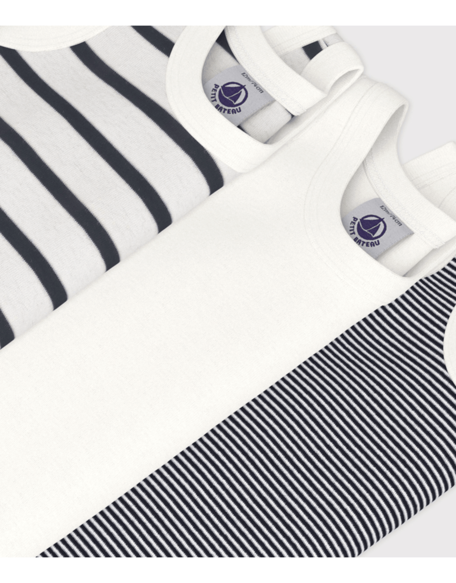 Petit Bateau 3 BODIES SM stripe        varian24M