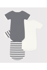 Petit Bateau 3 BODIES US MC stripe     varian18M