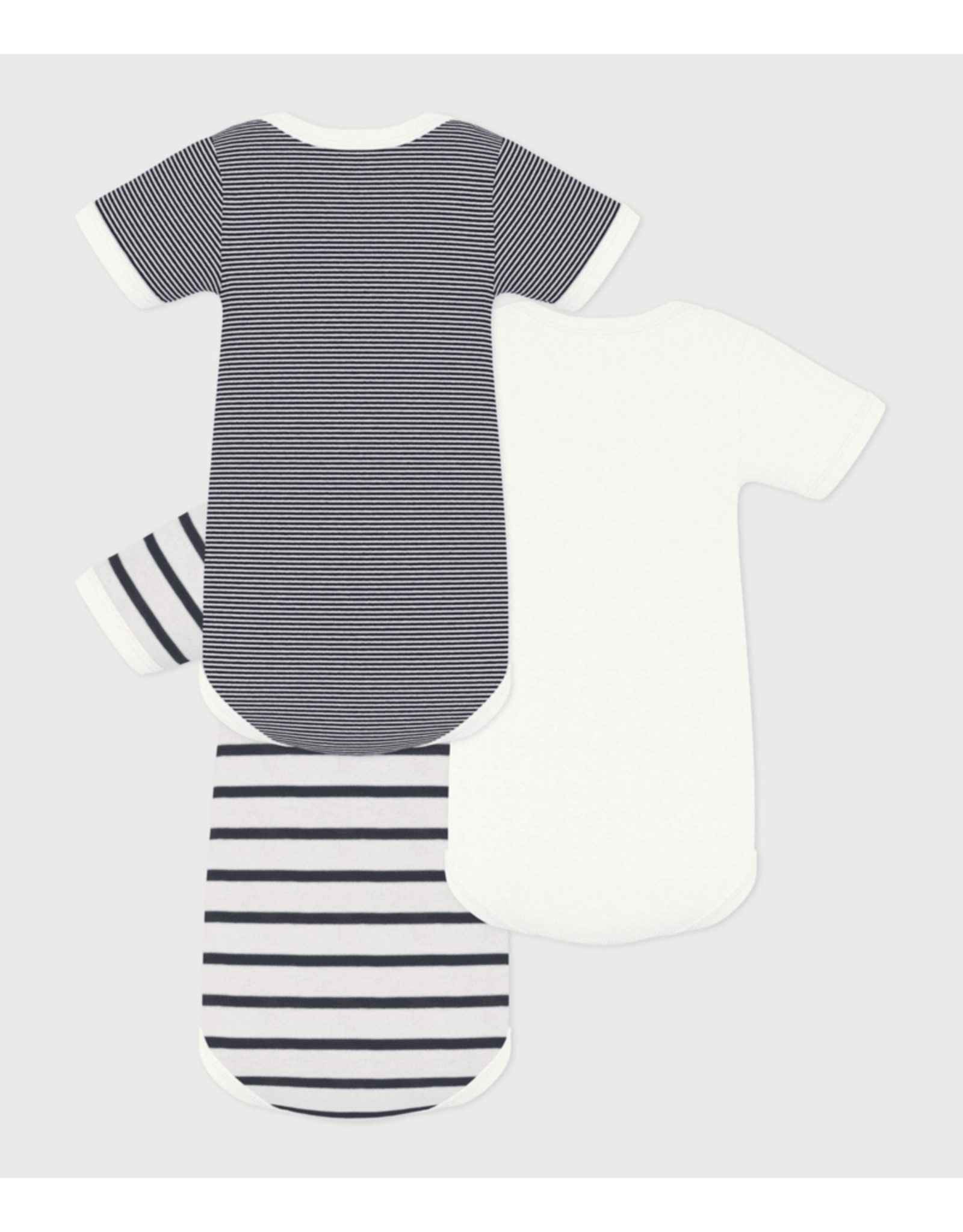 Petit Bateau 3 BODIES US MC stripe     varian3M