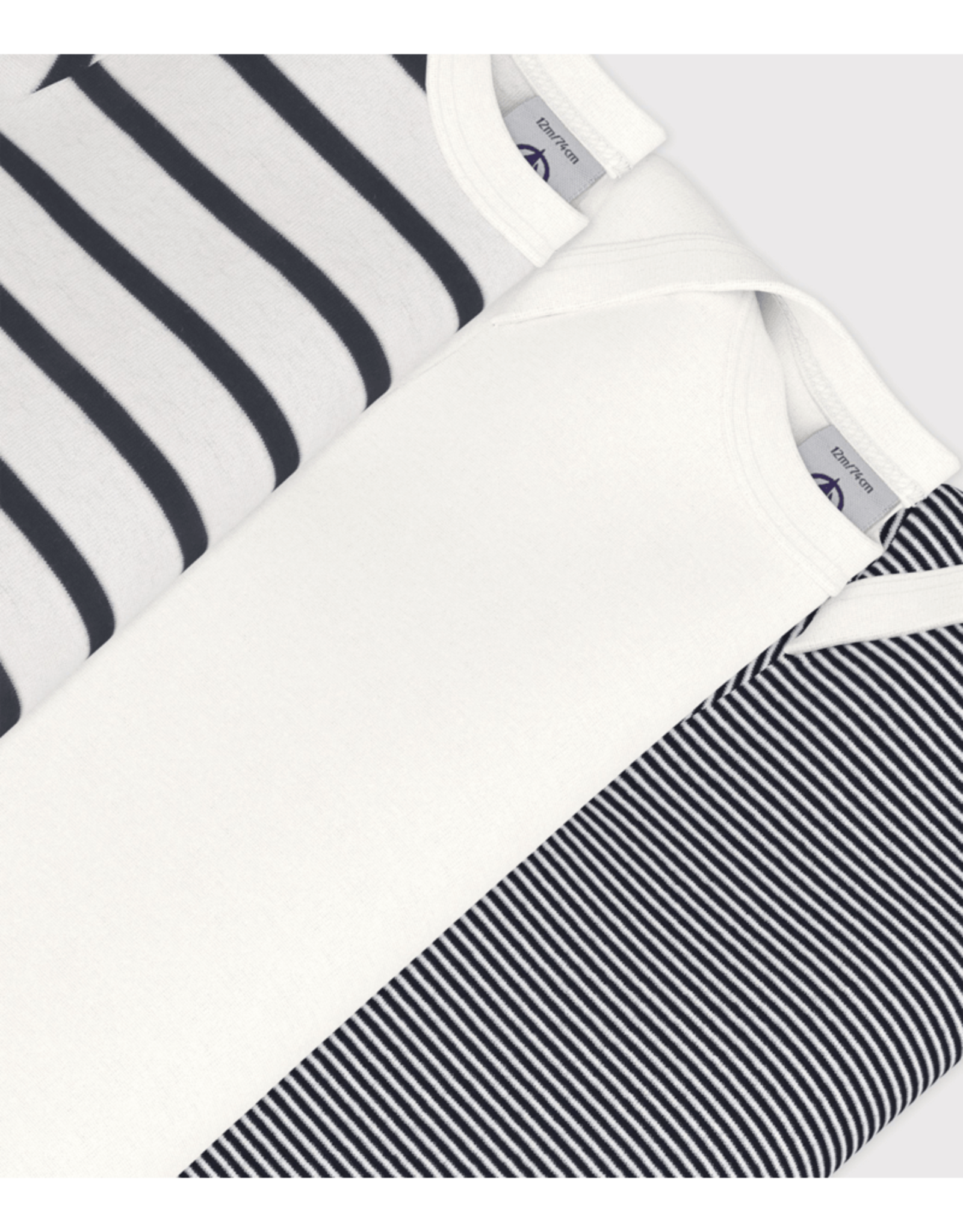 Petit Bateau 3 BODIES US MC stripe     varian3M