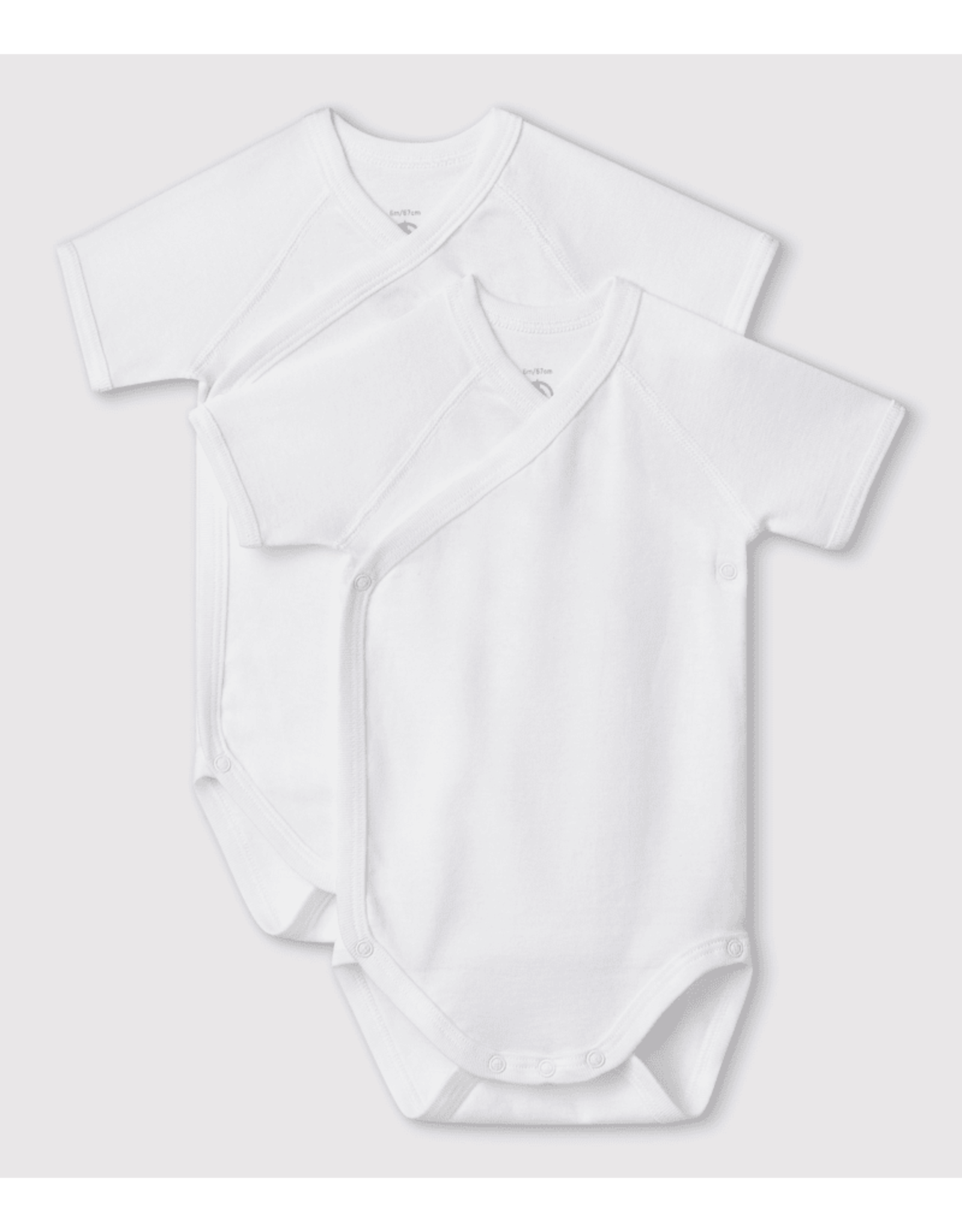 Petit Bateau 2 BODIES NAISS MC white   varian3M