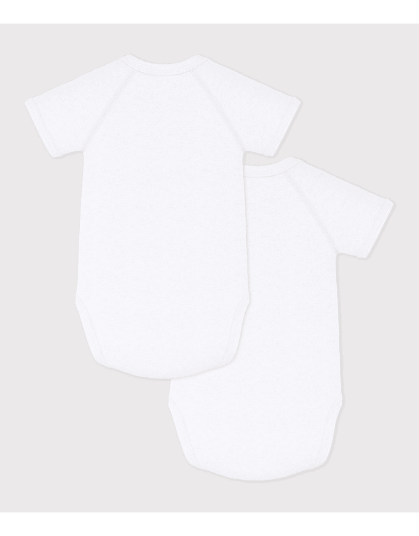 Petit Bateau 2 BODIES NAISS MC white   varian3M
