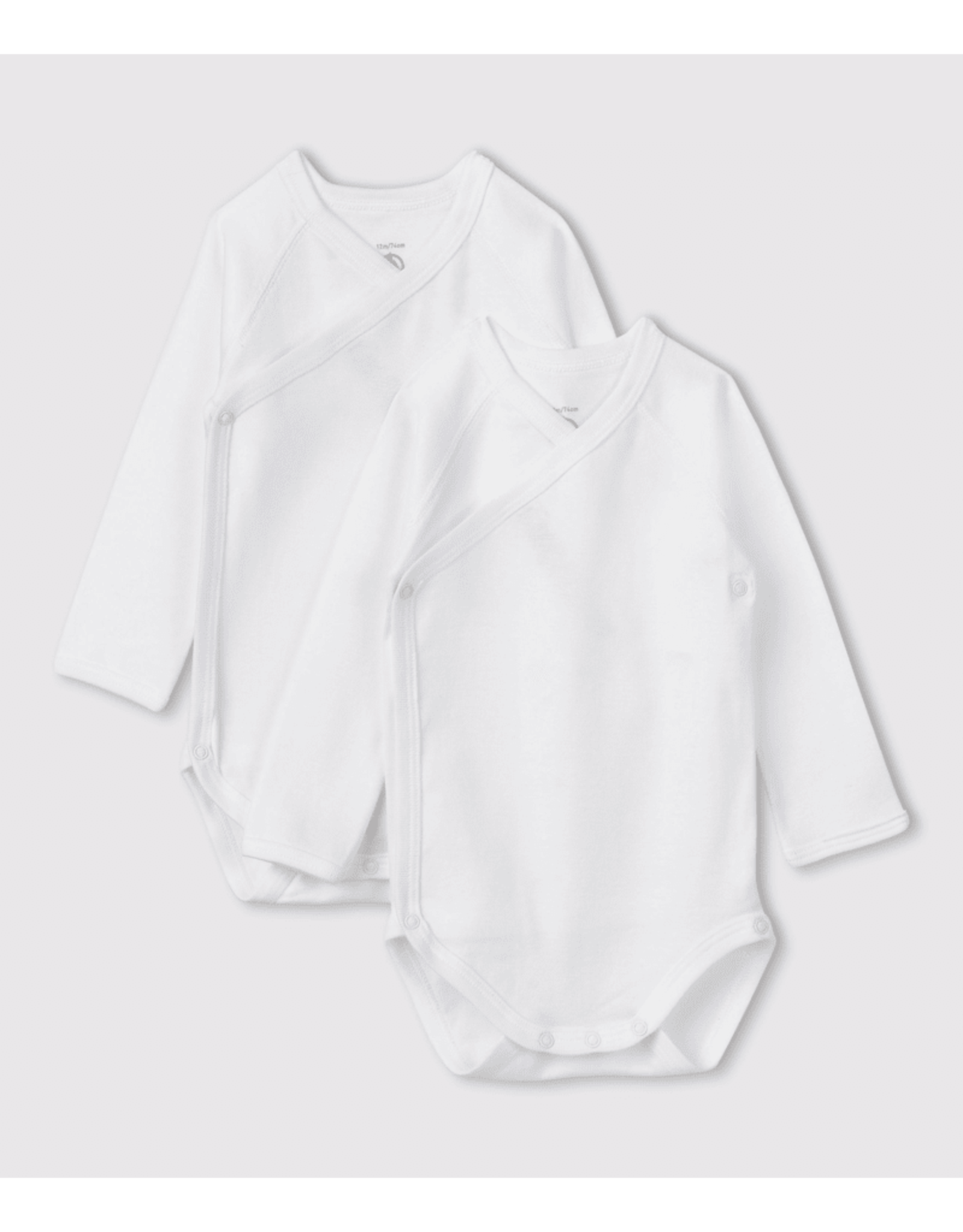 Petit Bateau 2 BODIES NAISS ML white  varian6M