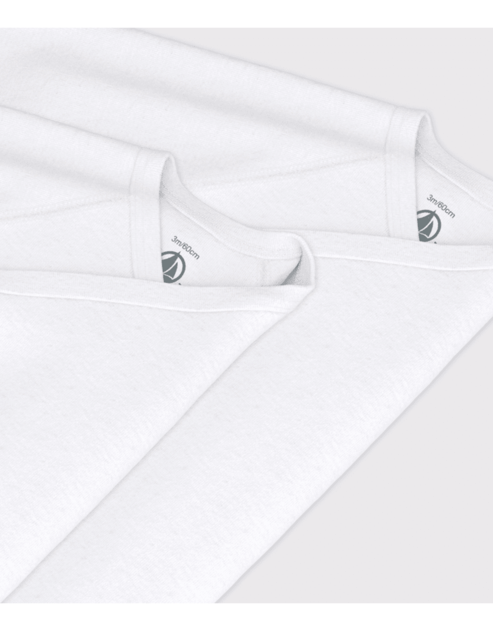Petit Bateau 2 BODIES NAISS ML white  varian6M