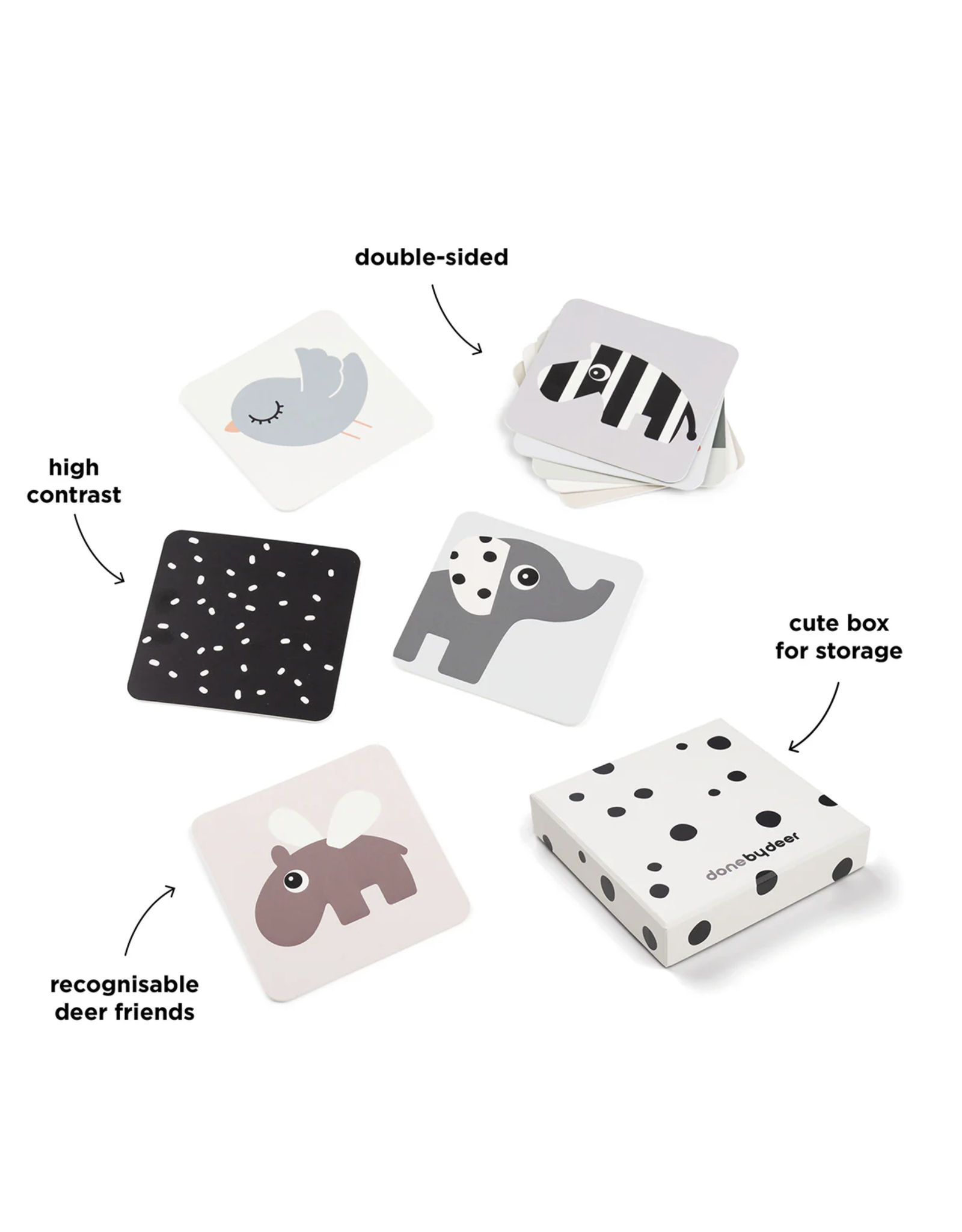 Done by Deer Baby contrast card 10 pack Deer friend