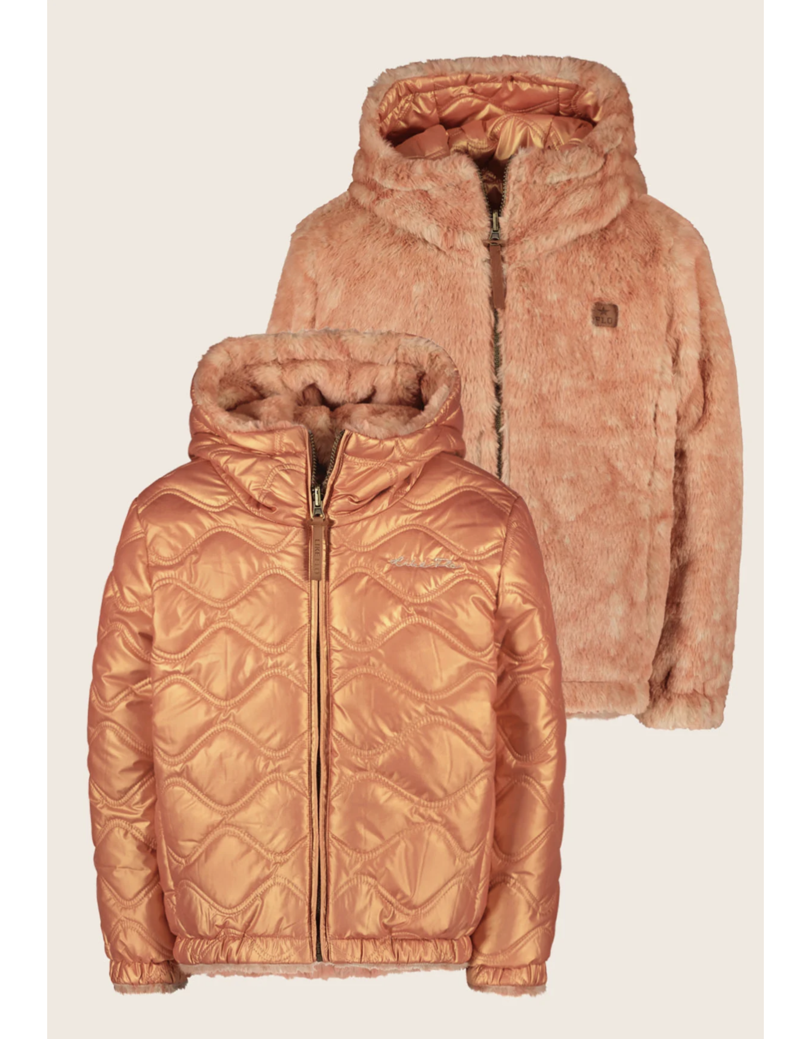 Like Flo Aimee Flo girls reversible hooded jacket Warm orange