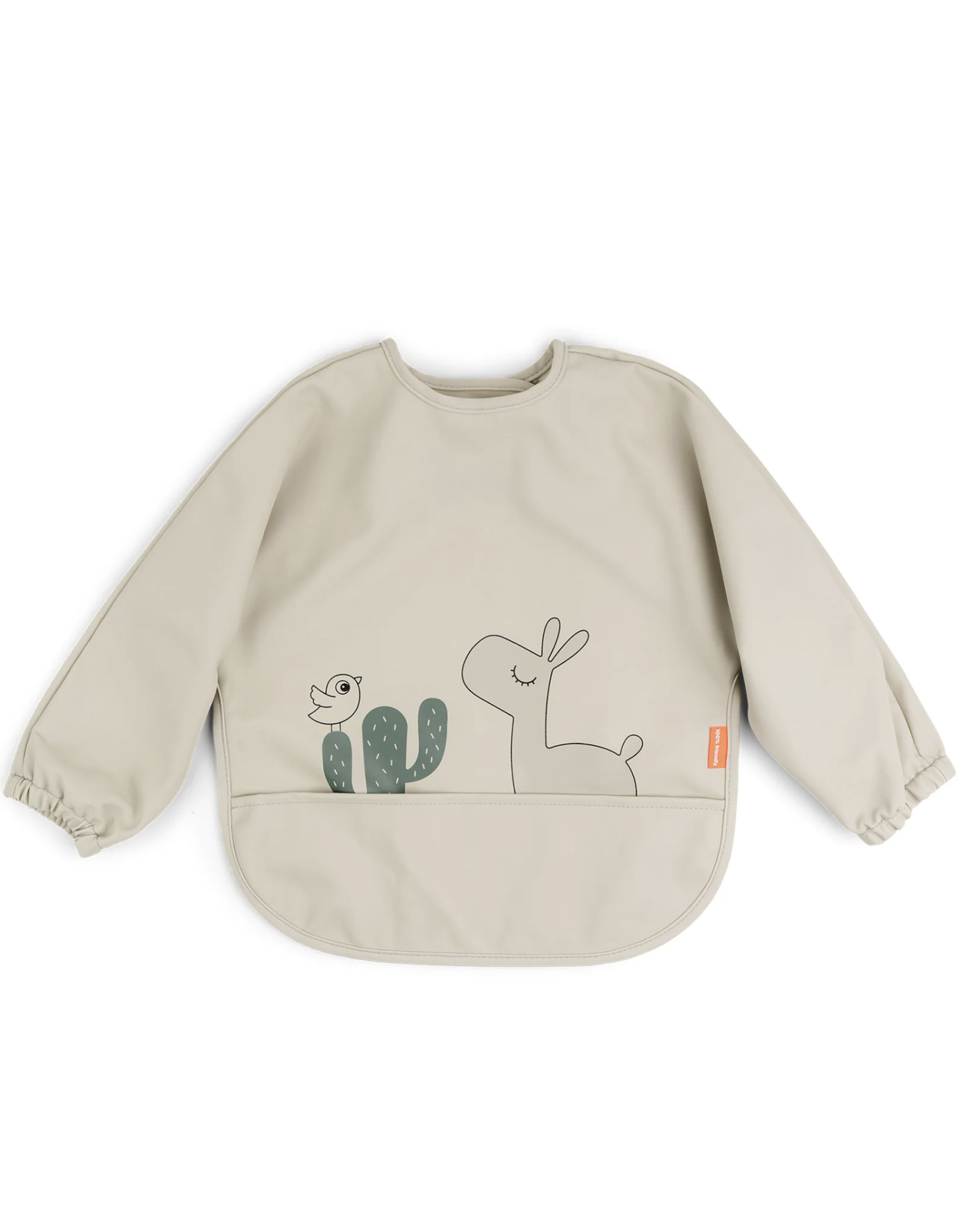 Done by Deer Sleeved pocket bib Lalee Sand