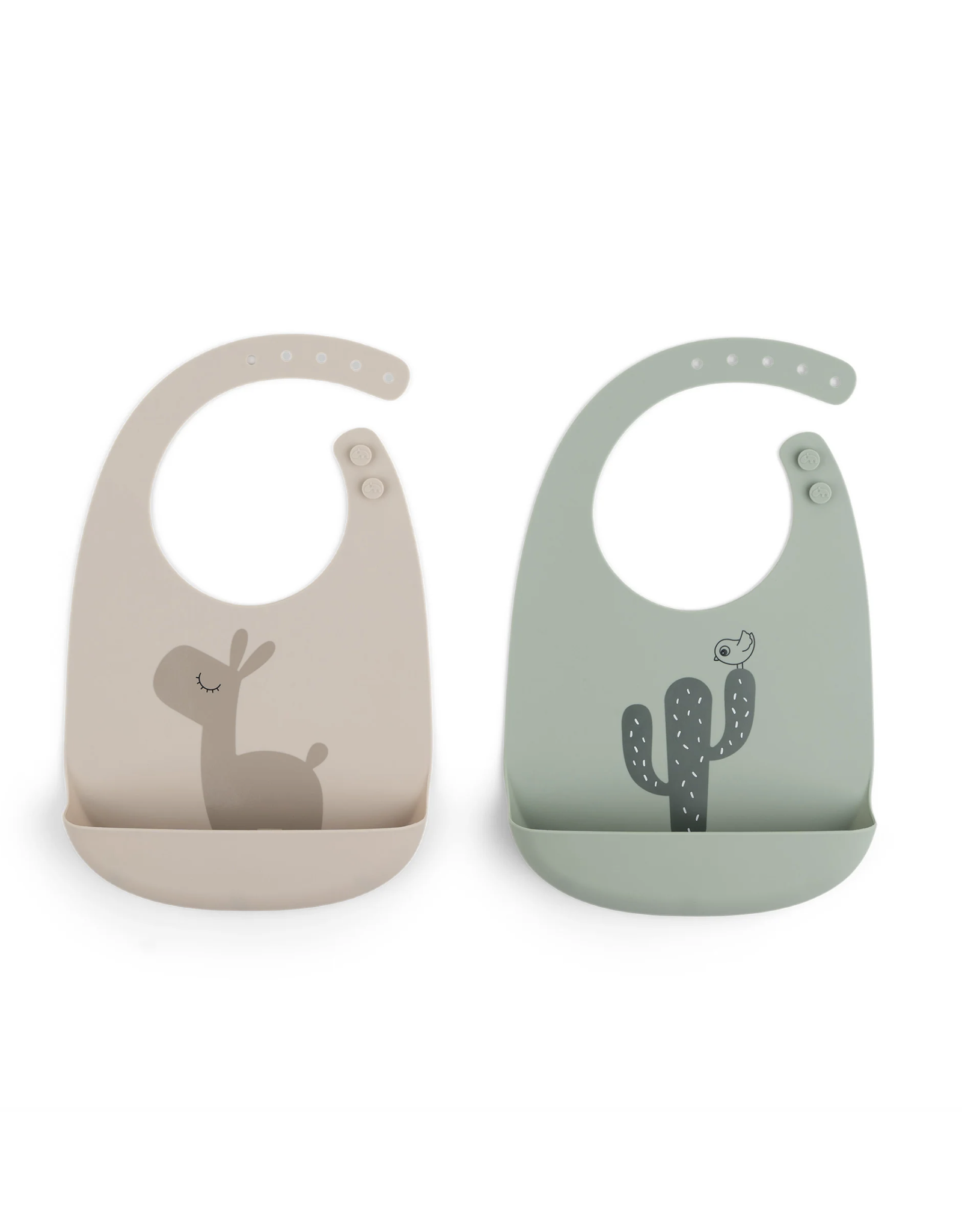 Done by Deer Silicone bib 2-pack Lalee Sand/Green