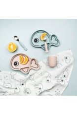 Done by Deer Silicone Stick&Stay plate Wally Blue Done by Deer Silicone Stick&Stay plate Wally Blue