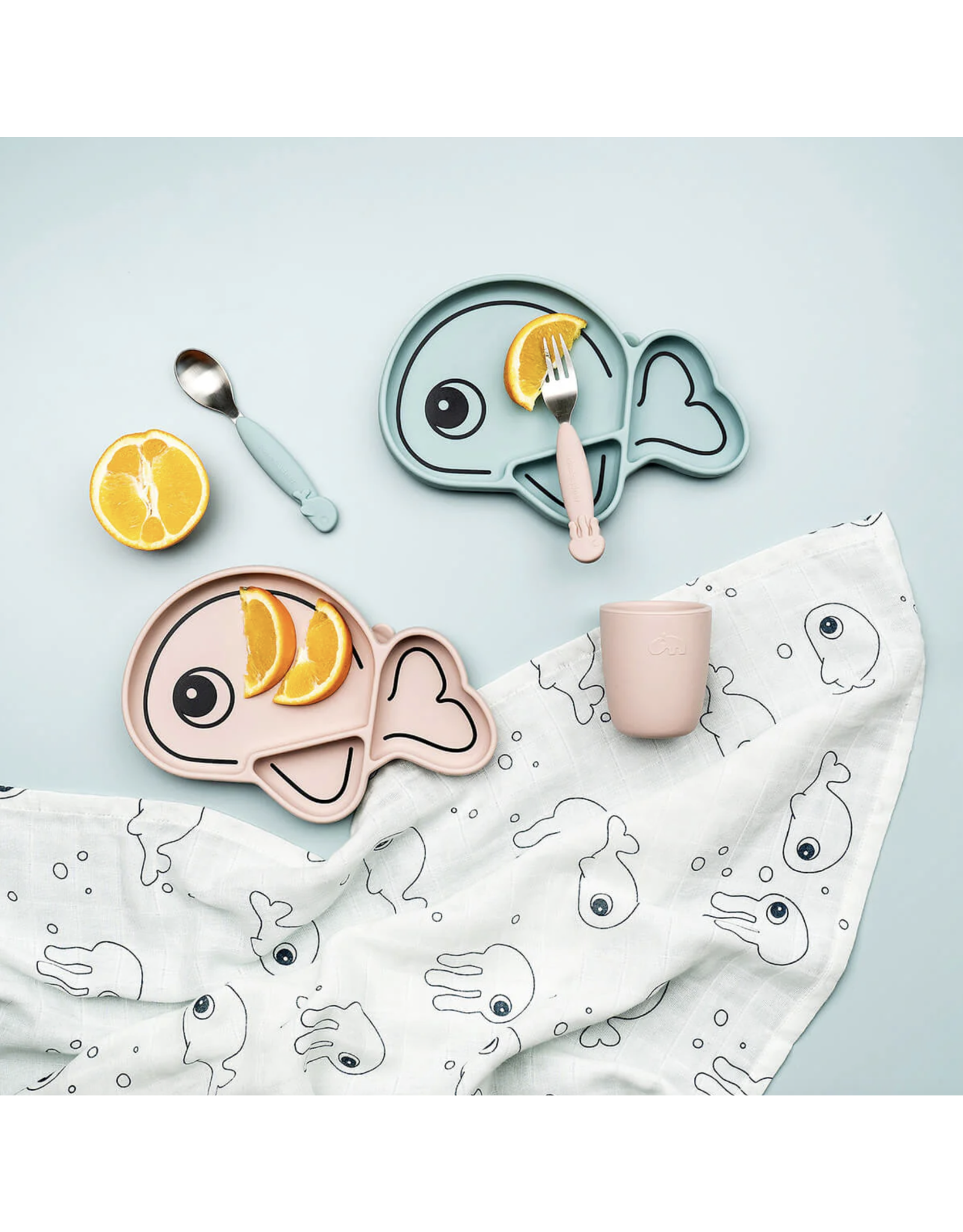 Done by Deer Silicone Stick&Stay plate Wally Blue